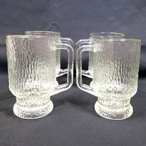 Indiana Crystal Ice Mug Tree Bark Texture vintage